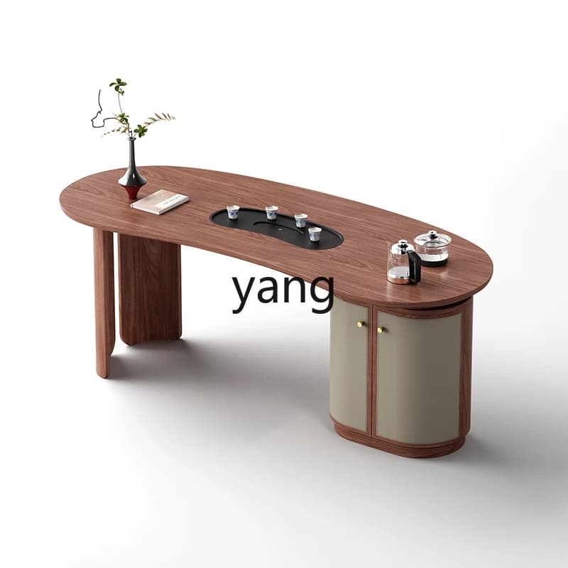 LTT high-end tea table and chair combination table, high-end walnut surface, modern tea table
