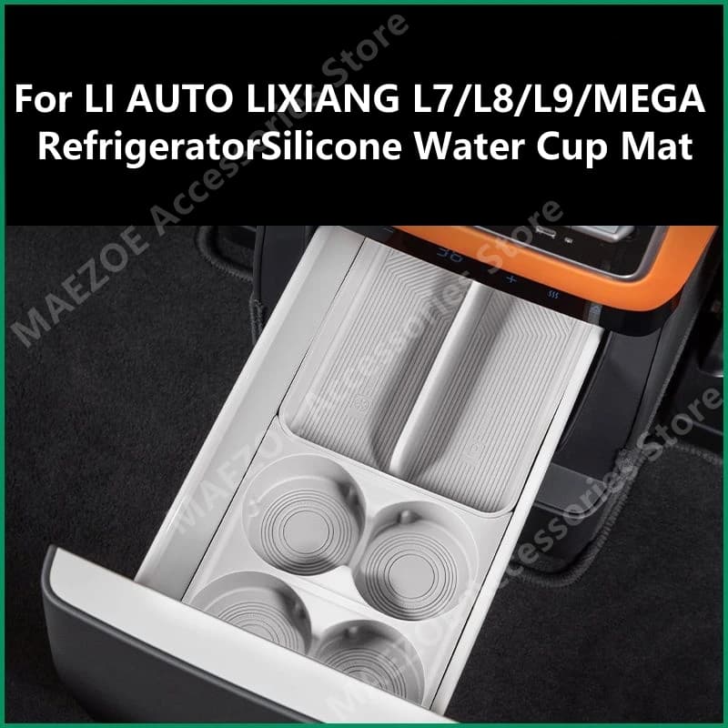 For LI AUTO LIXIANG L7/L8/L9/MEGA RefrigeratorSilicone Water Cup Mat,Interior Storage Modification Accessories Refit
