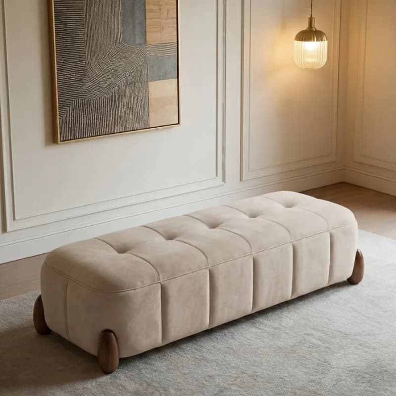 High-end fabric modern sofa stool with storage function, suitable for entrances, bedrooms, hotels