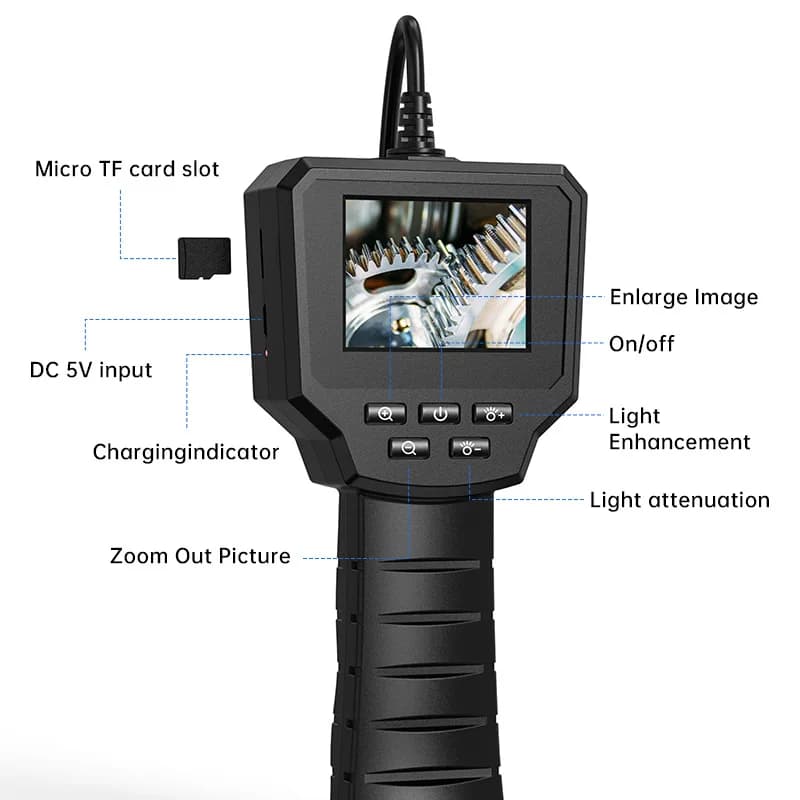 Pipe endoscope with screen 8mm lens camera all-in-one machine Industrial detector Waterproof