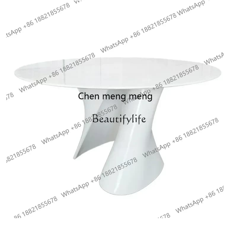 New style New French natural luxury stone marble round dining table household rock slab dining table ss 8617