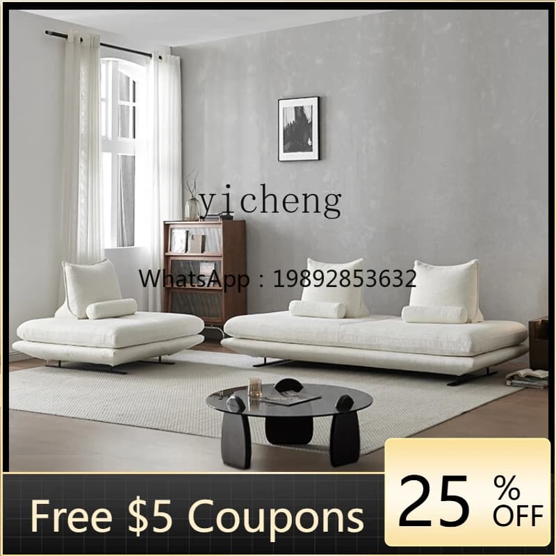 AB  Sofa Large and Small Apartment Living Room Minimalist Prado Three-Person Straight Row Fabric Sofa