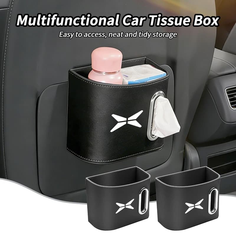 Car Seatback Tissue Box Paper Towel Holder Napkin Case Accessories For Xpeng P7 G3 G3i G9 P5 X2 N5 F30 H93 Beta 2019 2020 2021