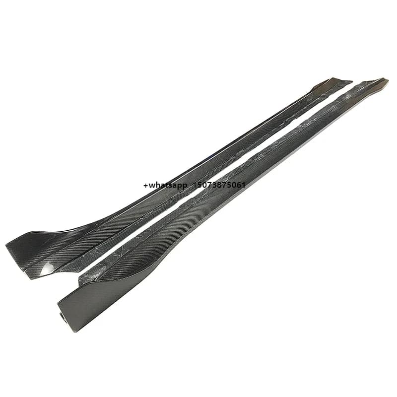 Vorstein Style Dry Carbon Fiber Car Parts Side Skirts for  Model 3 2016-2019 Carbon Front Skirts