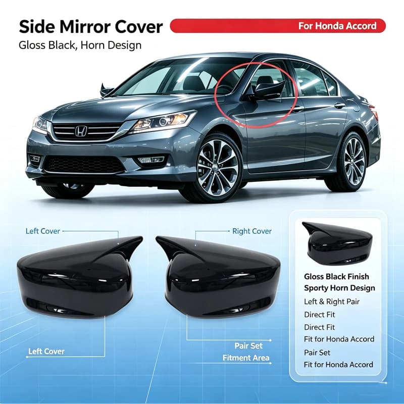 Suitable for Honda US standard Accord 08-17 horn rearview mirror shell US version Accord reflector shell exterior decoration