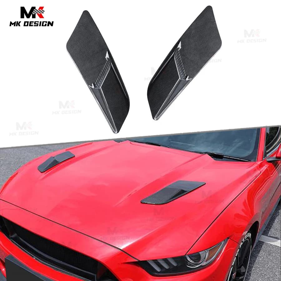 Carbon Fiber Front Hood Vent Scoop Cover for Ford Mustang 2015-2017 Front Bonnet Air Vent Cover Car Acccessories