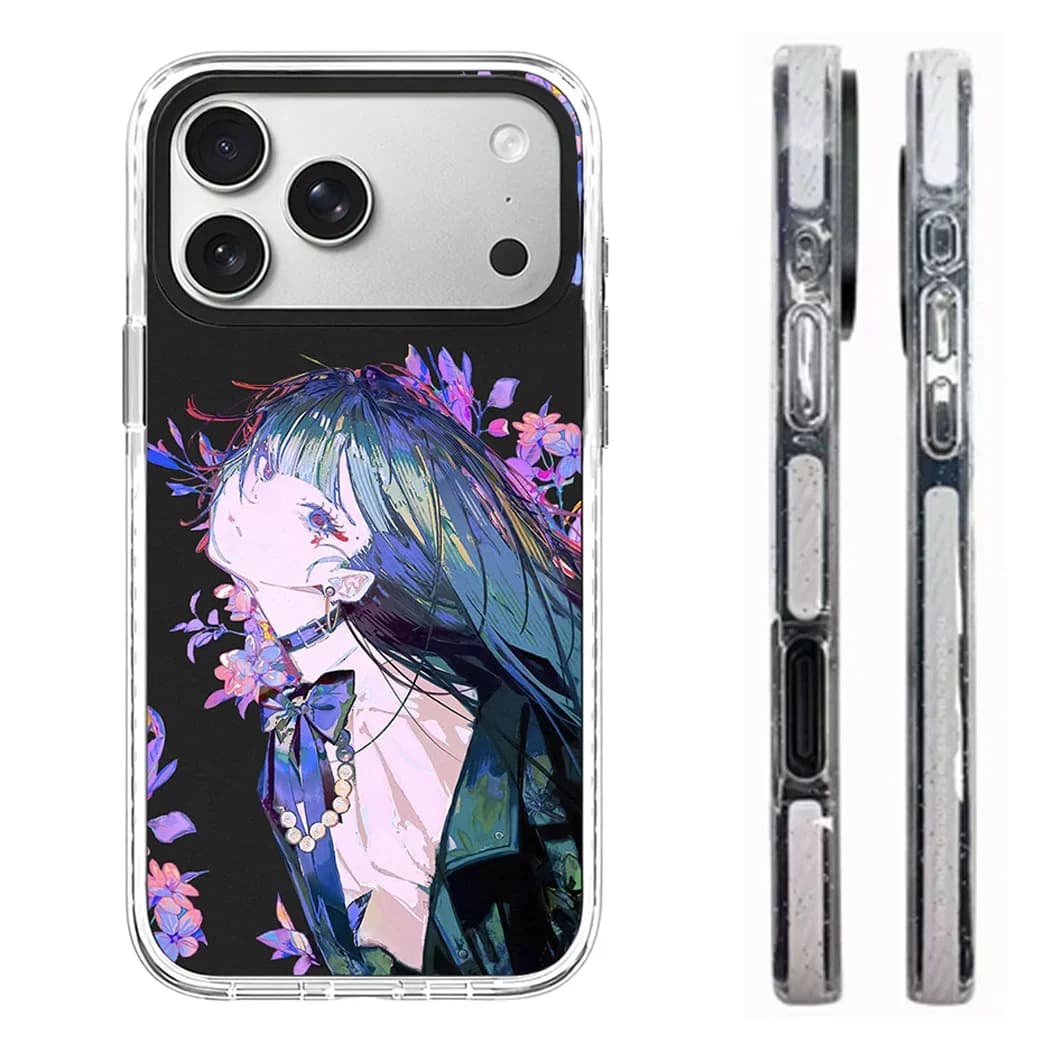 Purple Butterfly Girl Acrylic White Border Phone Cover for IPhone 12 13 14 15 16 17 Pro Max Case for IPhone 17 Air