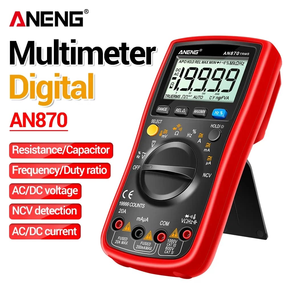 ANENG AN870 Multimeter 19999 Counting LCD Backlight Display On/Off Beep Automatic Shutdown Anti Fall Electrical Multi Meter