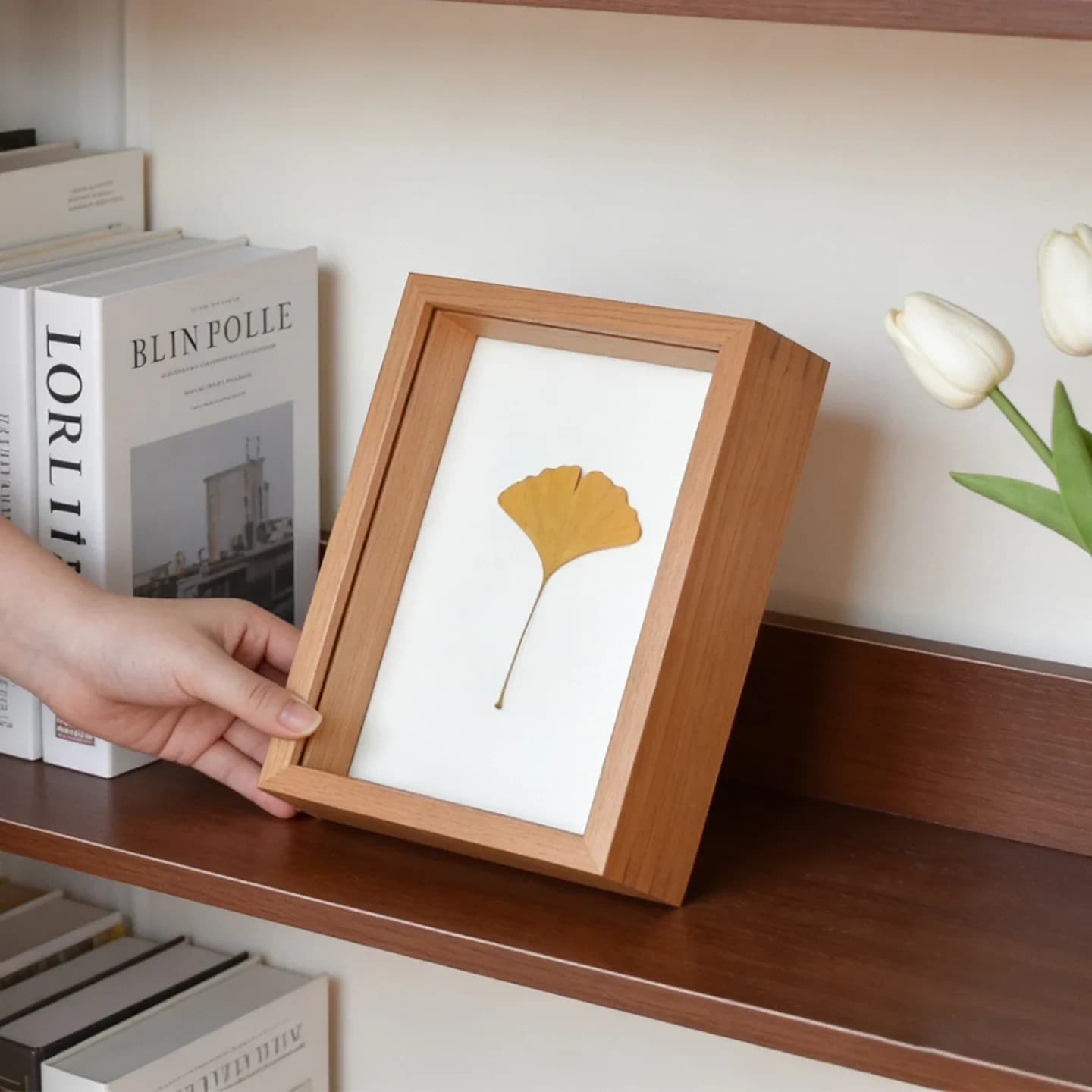 Depth 3.5cm Wooden Photo Frame for Displaying Three-Dimensional Works DIY Walnut Cherry Wood Picture 8/20in Frame Photo Decor