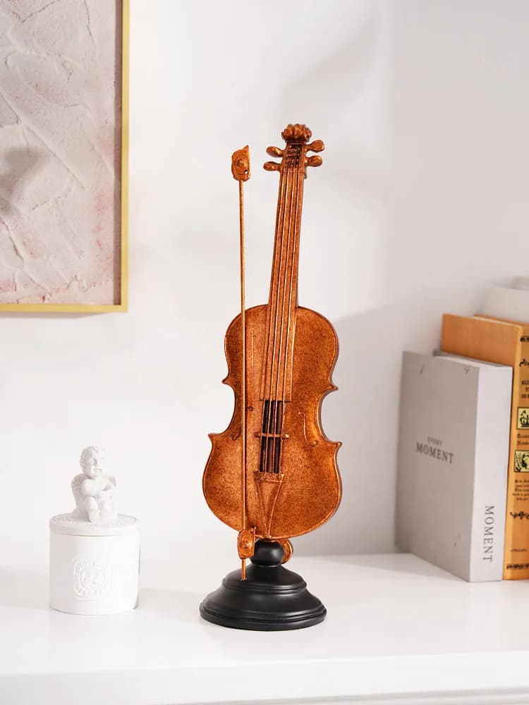 DSA resin violin model ornament - soft decoration, window display photography prop