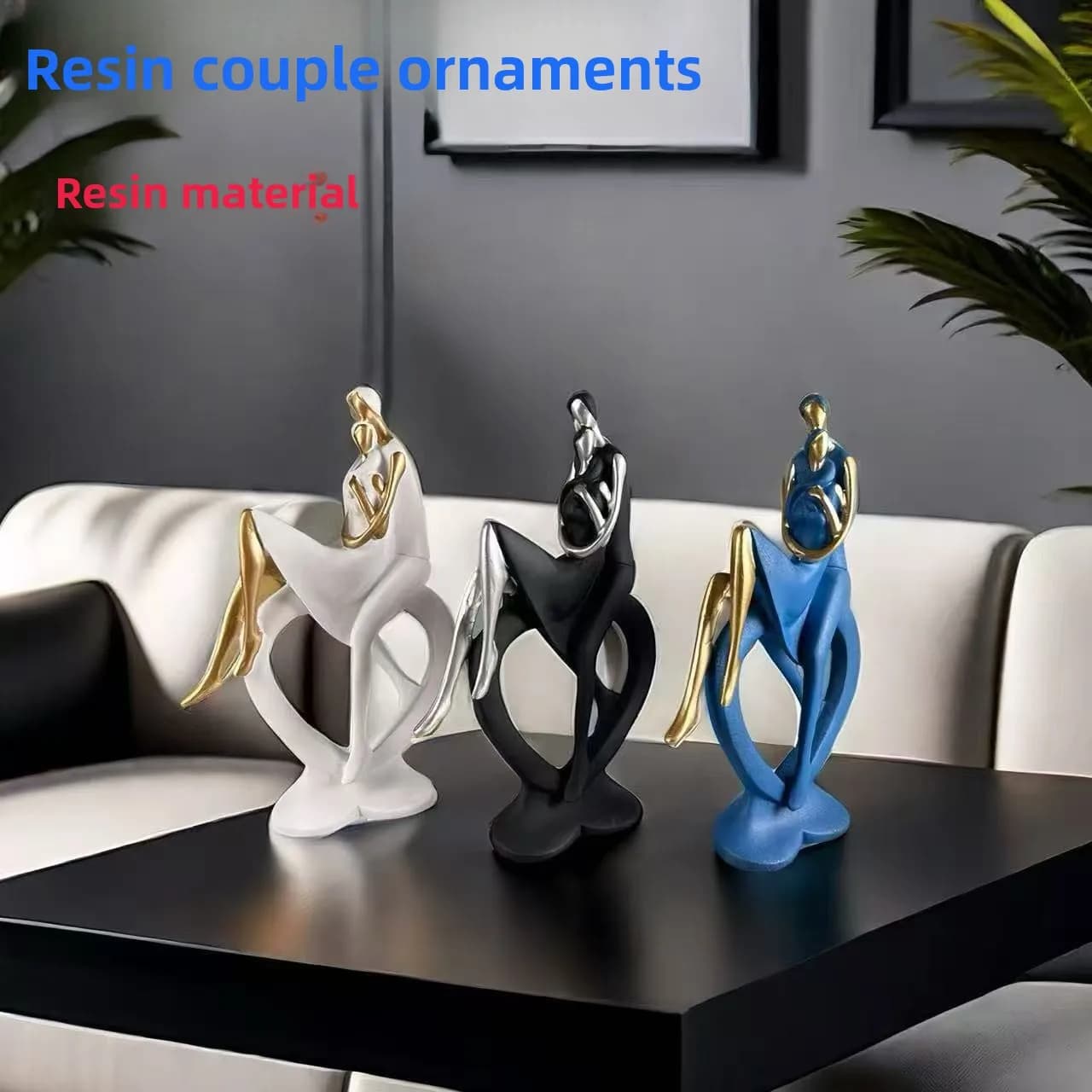Cross-border direct sales handmade couple hug ornament home decoration living room TV glass office crafts