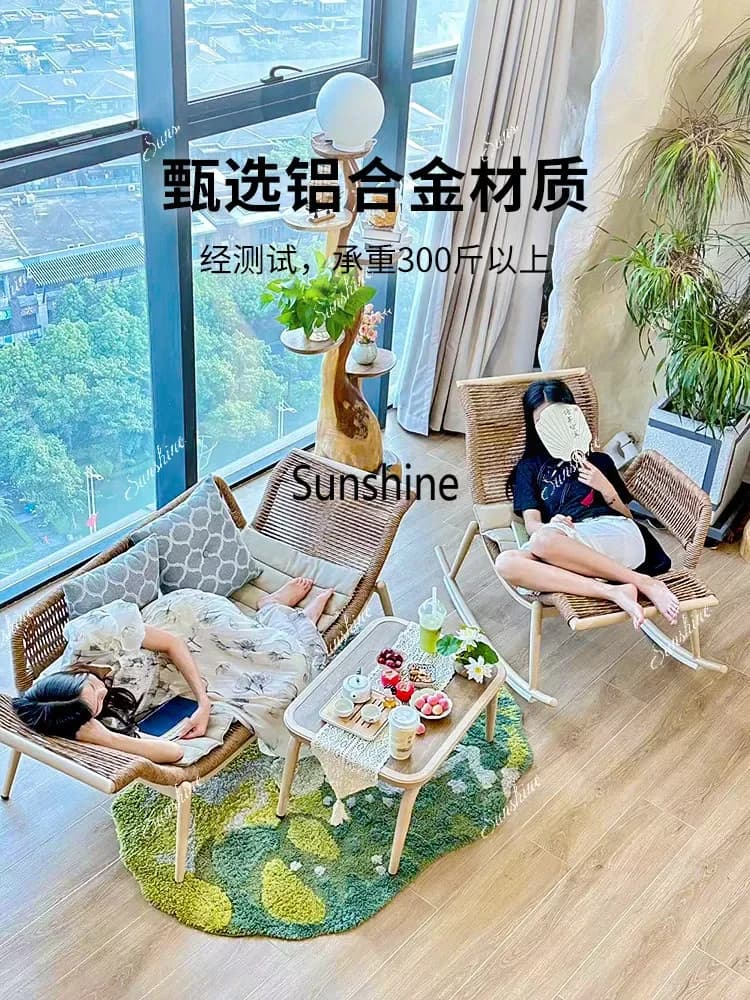 YSingle sofa simple Nordic light luxury design balcony leisure concubine chair