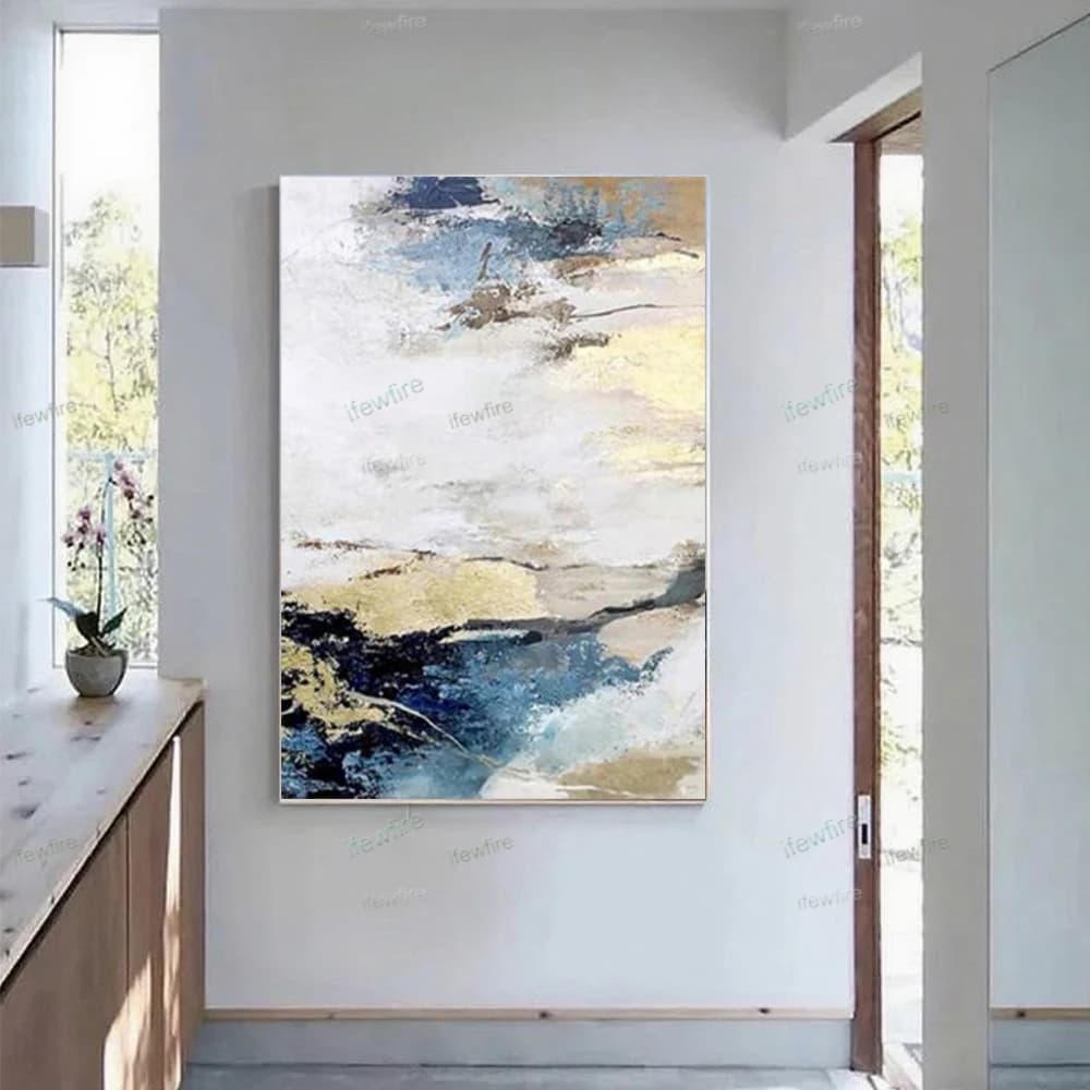 Handmade Oil Paintings On Canvas Abstract Golden Wall Painting Decor Living Room Pop Interior Wall Art Picture For Home Entrance