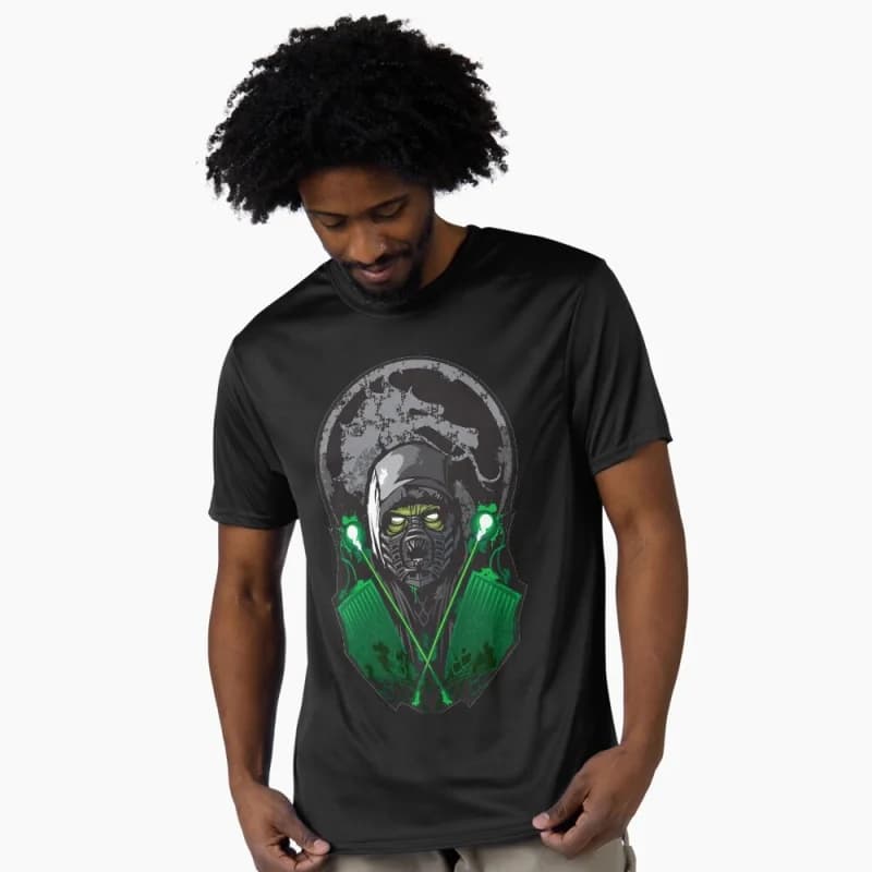 Vintage 90's Mortal Kombat Reptile Dripping Acid Gift tee for gamer 100% cotton Short Sleeve Graphic T-Shirt All size tops S-6XL