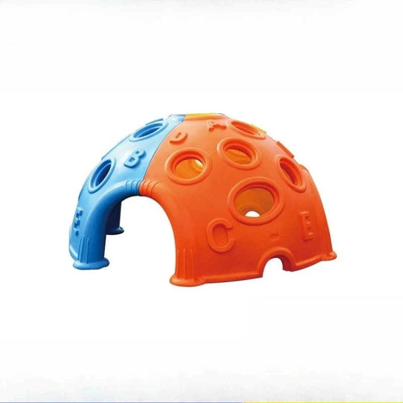 hemisphere space compartment climbing frame, kindergarten space capsule three-color two-slide climbing rock combination