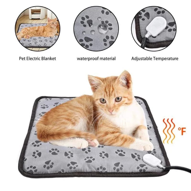 Pet Heating Pad, Double‑Sided Waterproof Thermostatic Mat With Bite‑Resistant Cord for Dogs Cats