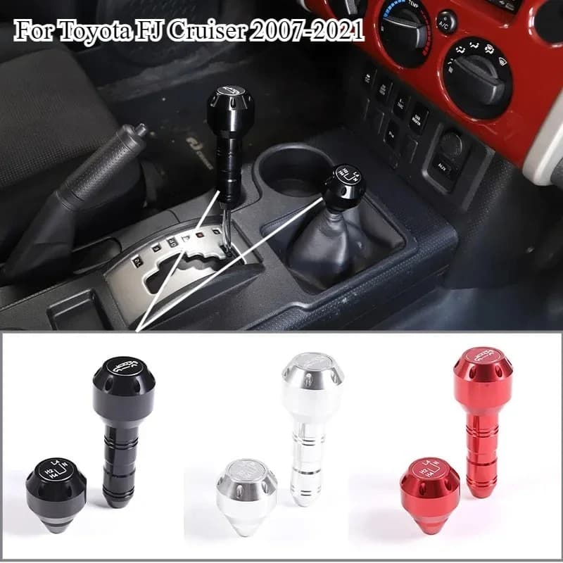 Aluminum Alloy For Toyota FJ Cruiser 2007-2021  Black/Red/Sliver Car Shift Head Gear Knob Car Interior Accessories