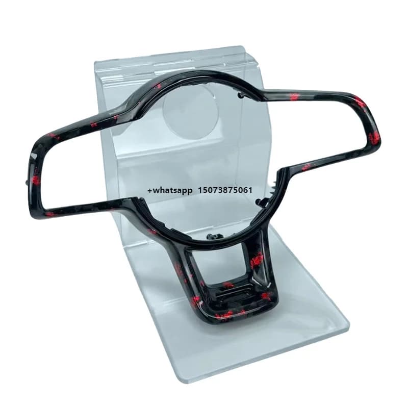 Forged Carbon Fiber Steering Wheel Trim Cover for  MK7 Sport Style Interior Decoration Frame