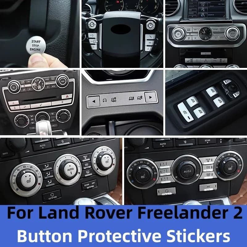 For Land Rover Freelander 2 2007-2015 Aluminum Alloy Car Window Glass Lift Button Trim Cover Sticker Interior Accessories