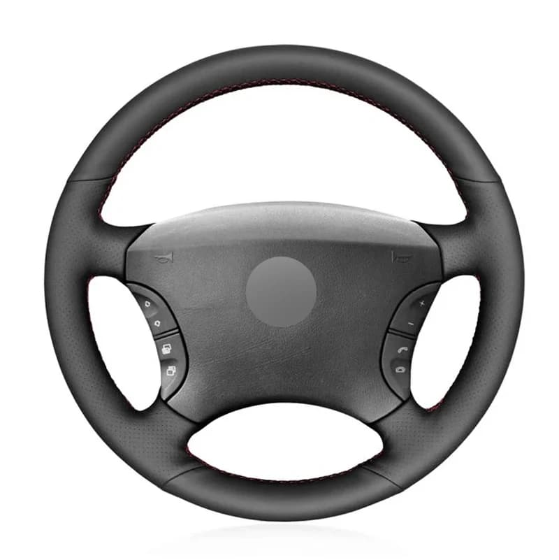 Alcantara Steering Wheel Cover Wrap Genuine Leather Red Thread Car Accessoires Specifically for Mercedes-Benz S-CLASS W220 S500