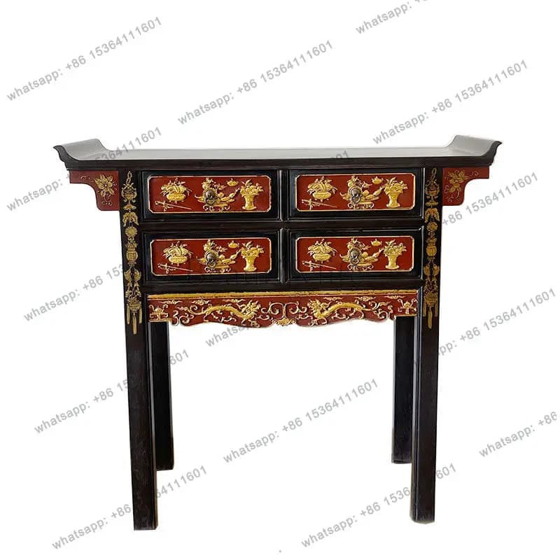 Ming and Qing Dynasties retro and old supply table antique Buddhist table upturned head supply table