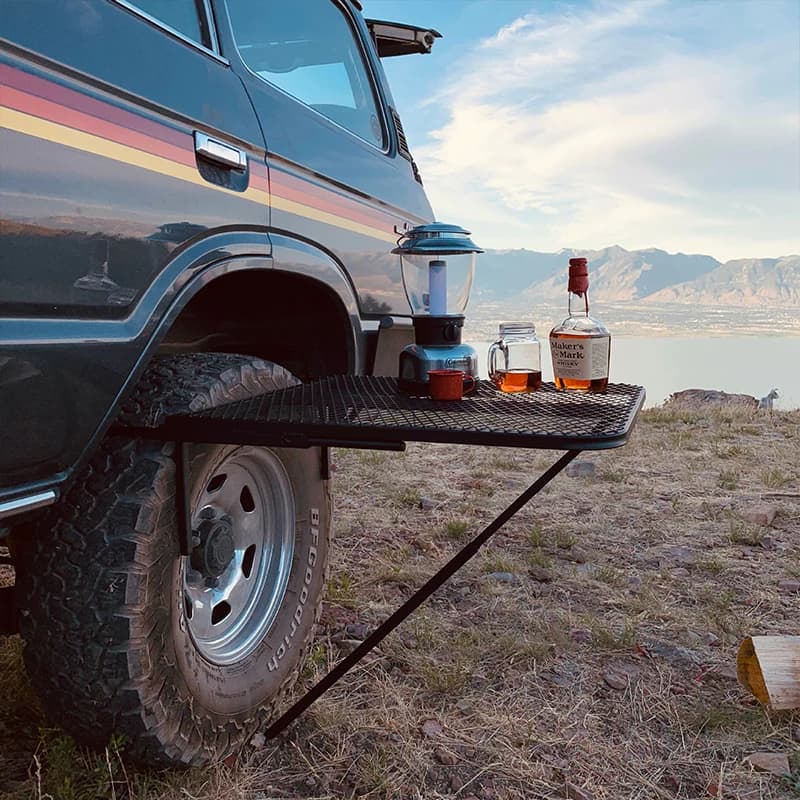 Outdoor camping table Car tire table Portable folding camp Tactical storage table Mountain beach Car equipment