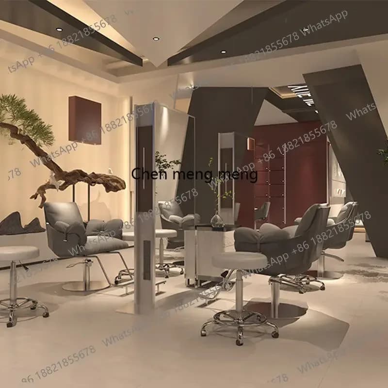 N138  Hair salon double-sided floor, hair salon hair cutting mirror,   salon with locker, high-end   mirror