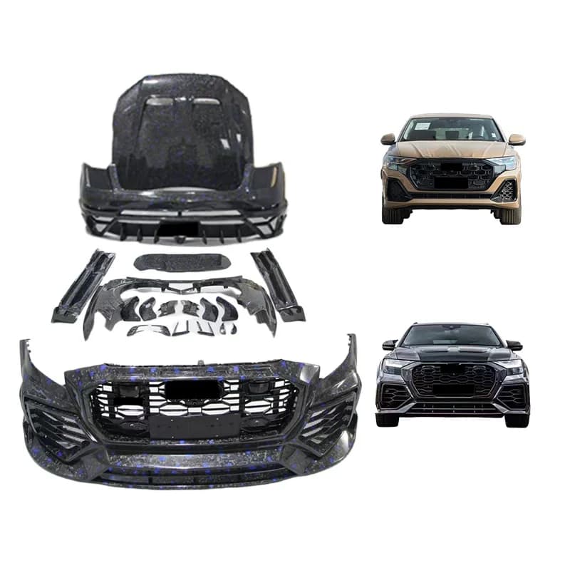 High Quality MSY Style Dry Carbon Fiber Body Kit Fit For Q8 M Design Upgrade Front Rear Bumper Side Skirt Hood Parts