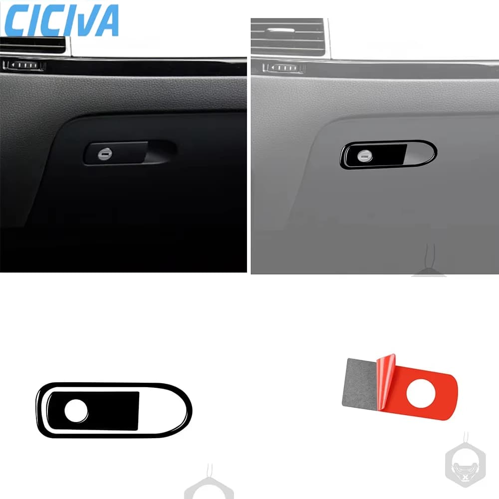 For VW Touareg 7P MK2 2011 2012 2013 2014 2015 2016 2017 2018 Glove Box Handle Piano Black Interior Accessories Sticker Vehicle