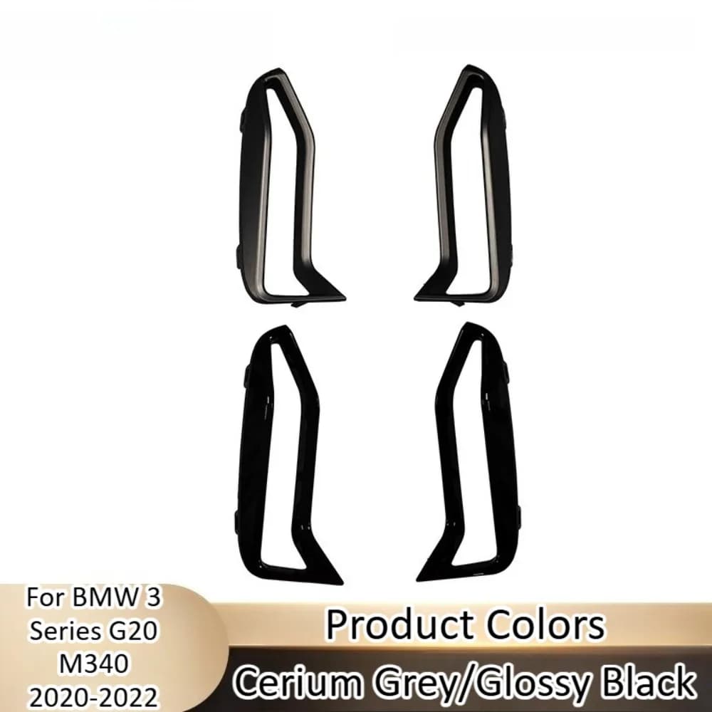 For BMW 3 Series G20 M340 Black Fog Light Frame Trim Strip Modification Blackening Decorations Car Accessories Styling Parts Kit