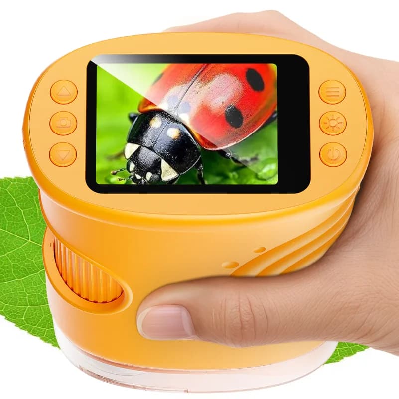 1000X Handheld Microscope for Kids 2.0" Screen Rechargeable Mini Pocket Digital Microscopes Portable Edu Gift Children Students