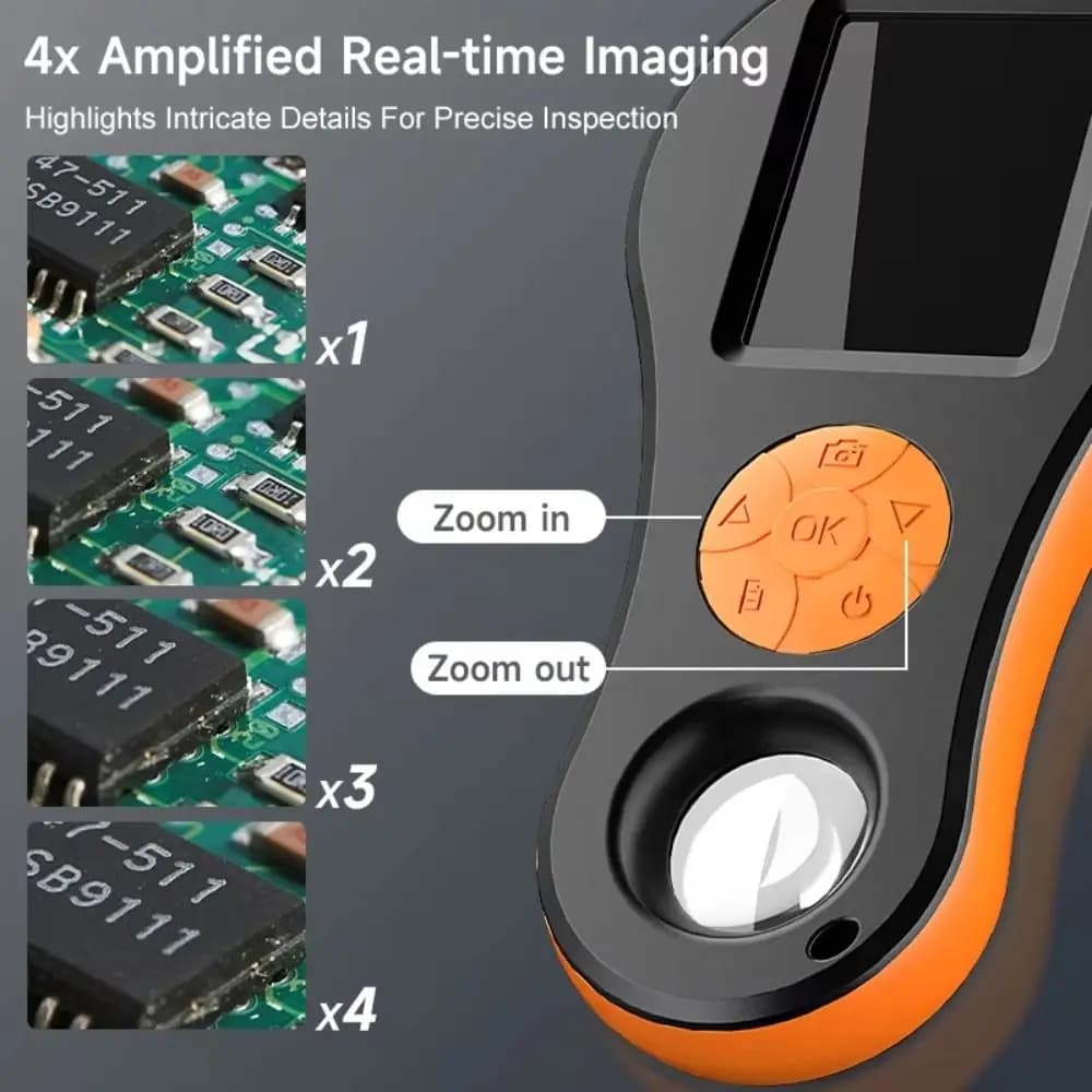 1080P Video Coin Digital Microscope with 2 inch Screen High Definition Magnifying Glass Rechargeable 500x Zoom