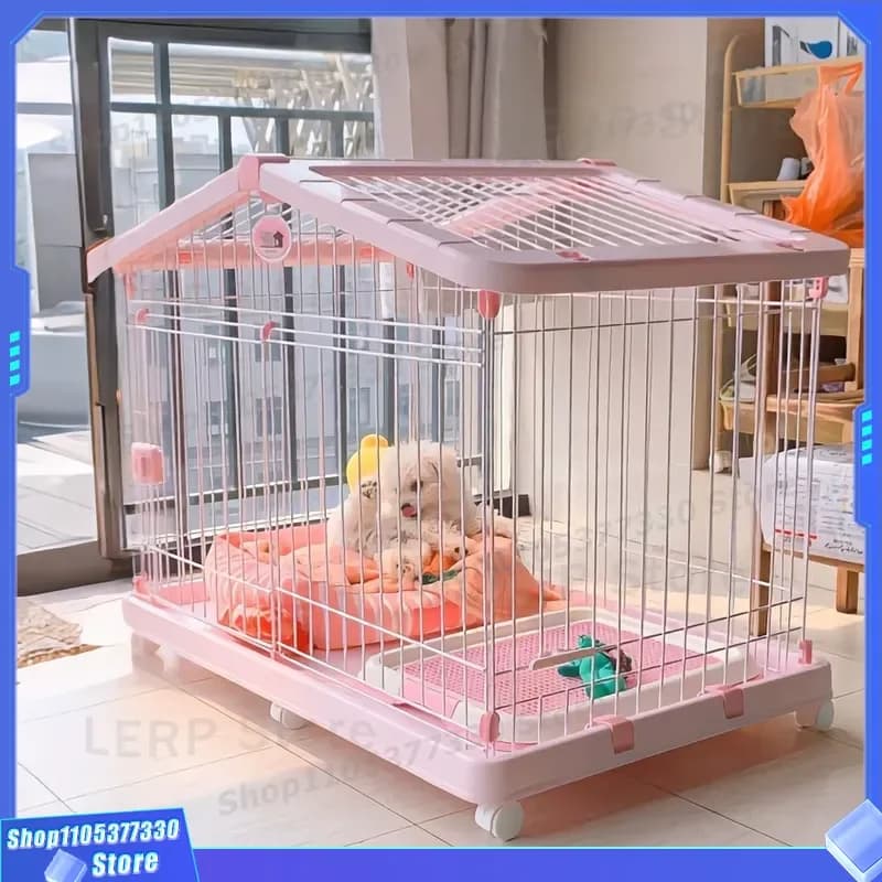 Alice Style Small Dog Cage Indoor Pet Villa for Teddy and Big Bear Comfortable Kennel House Durable Metal Wire Crate for