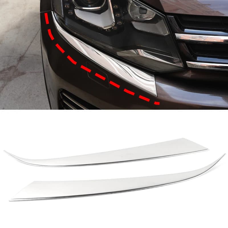 For VW Touareg headlight eyebrow headlight decoration glitter stick light eyebrow trim 2011-2015 Touareg modified special