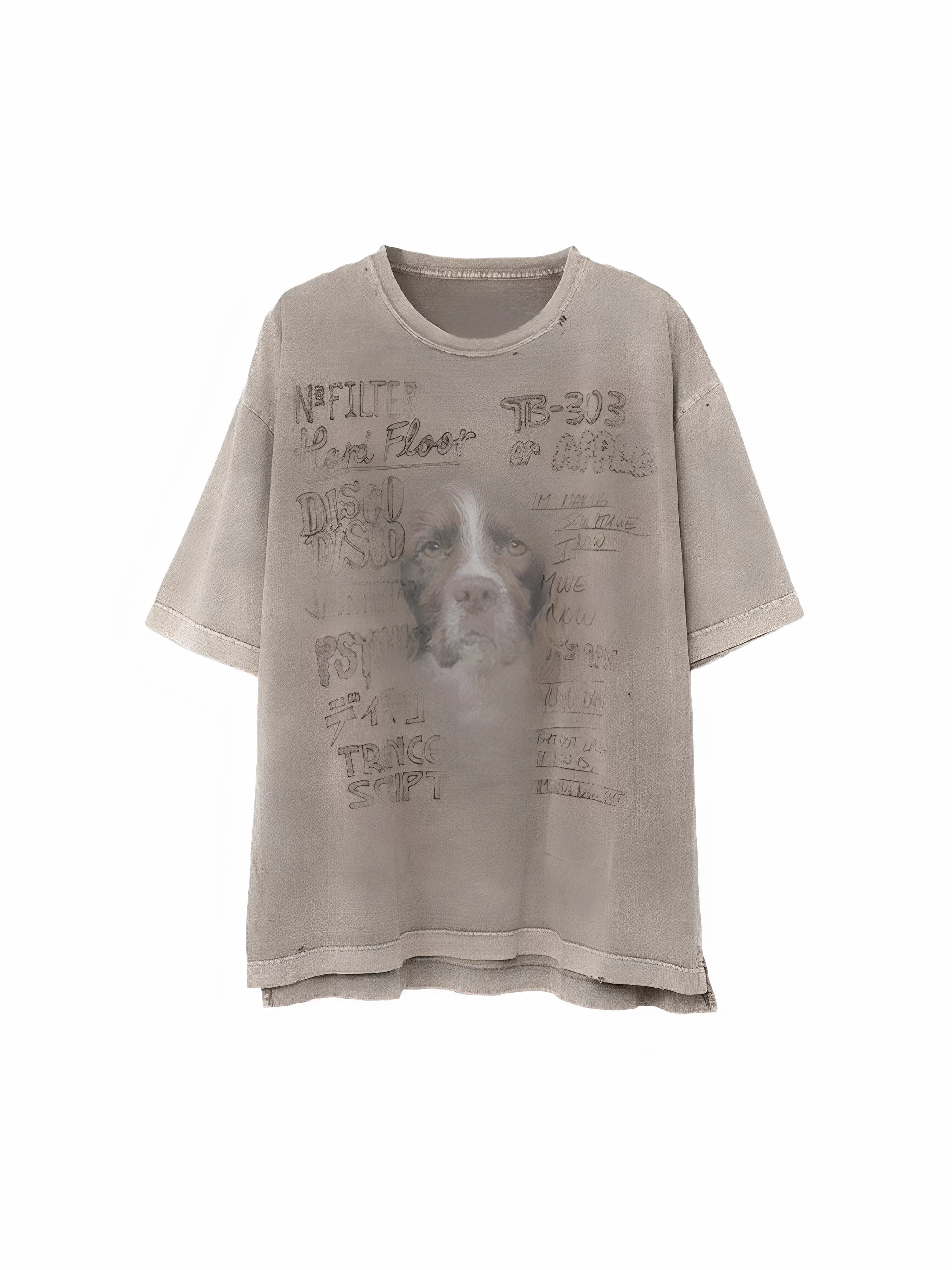 Japan Style 24SS MMY Japanese Casual Pure Cotton Tees for Men Round Neck Washed Retro Printed Short Sleeved T-shirt