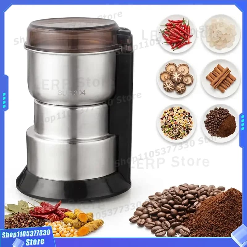 550W Electric Coffee Bean Grinder Mini Portable Automatic Household Heavy Duty Mill 100g Capacity Small Size for Home Use