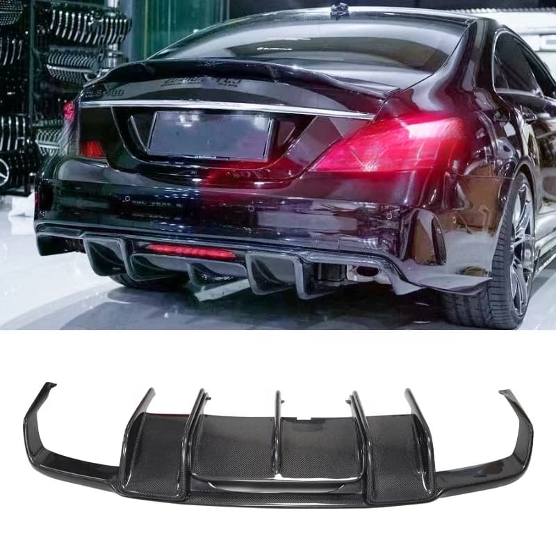 Carbon Fiber Rear Diffuser for   CLS W218 2012-2014 Rear Bumper Car Accessories