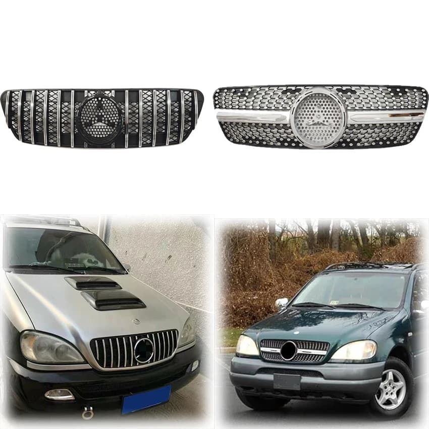 For Mercedes Benz W163 ML 1998 To 2004 Class Front Durable Front Grill Racing Grill Front Bumper Radiator Grille By ABS