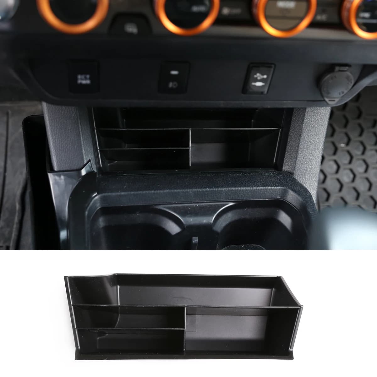 For 2016-2022 Toyota Tacoma ABS black car styling Car central control multifunctional storage box car interior accessories LHD