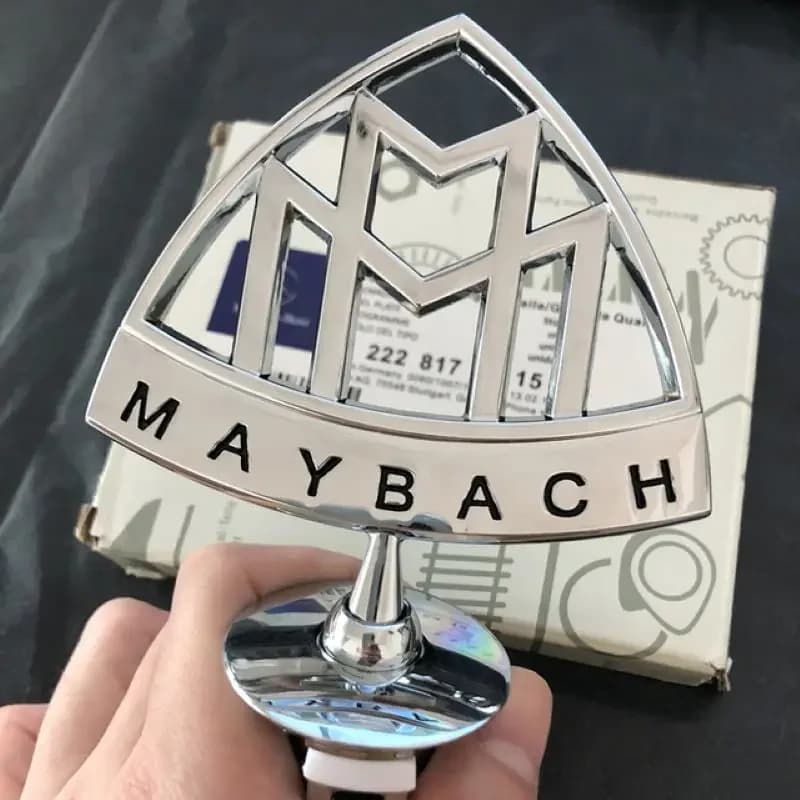 Maybach Logo Front Standing Metal Mark Emblem Auto Hood Rear Badge for Mercedes-Benz S Class S400 S500 S600 C  E Class
