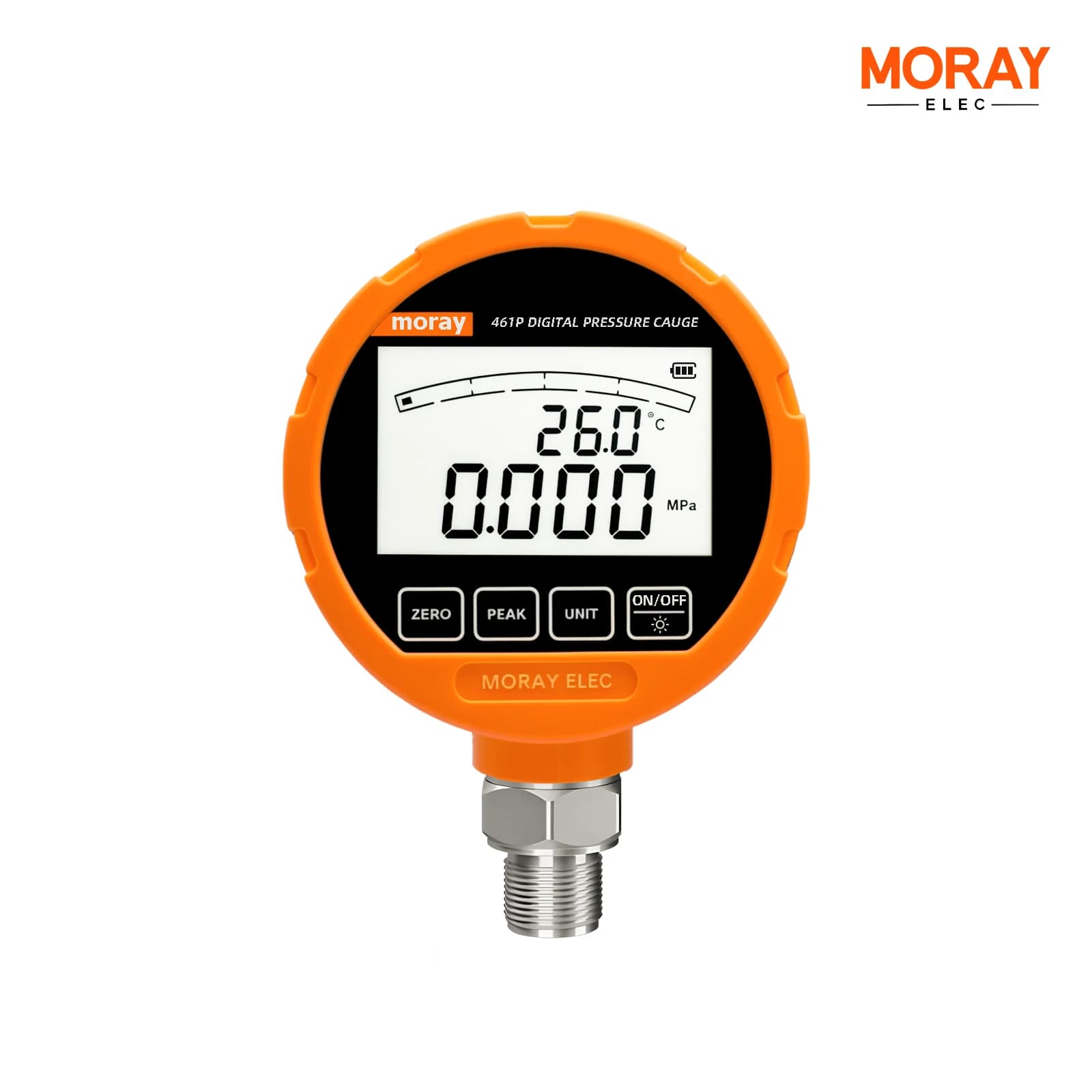Moray ME461P Digital Hydraulic Pressure Gauge Accuracy 0.5%FS Diaphragm 316L LCD Stainless Steel Gas Liquid Fuel Manometer