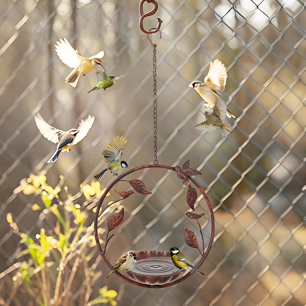 Hanging Bird Feeder Outdoor Bath Tray Bird Water Drinker Outdoor Feeder Garden Yard Decoration Plastic Bird Feeder Pet Supplies