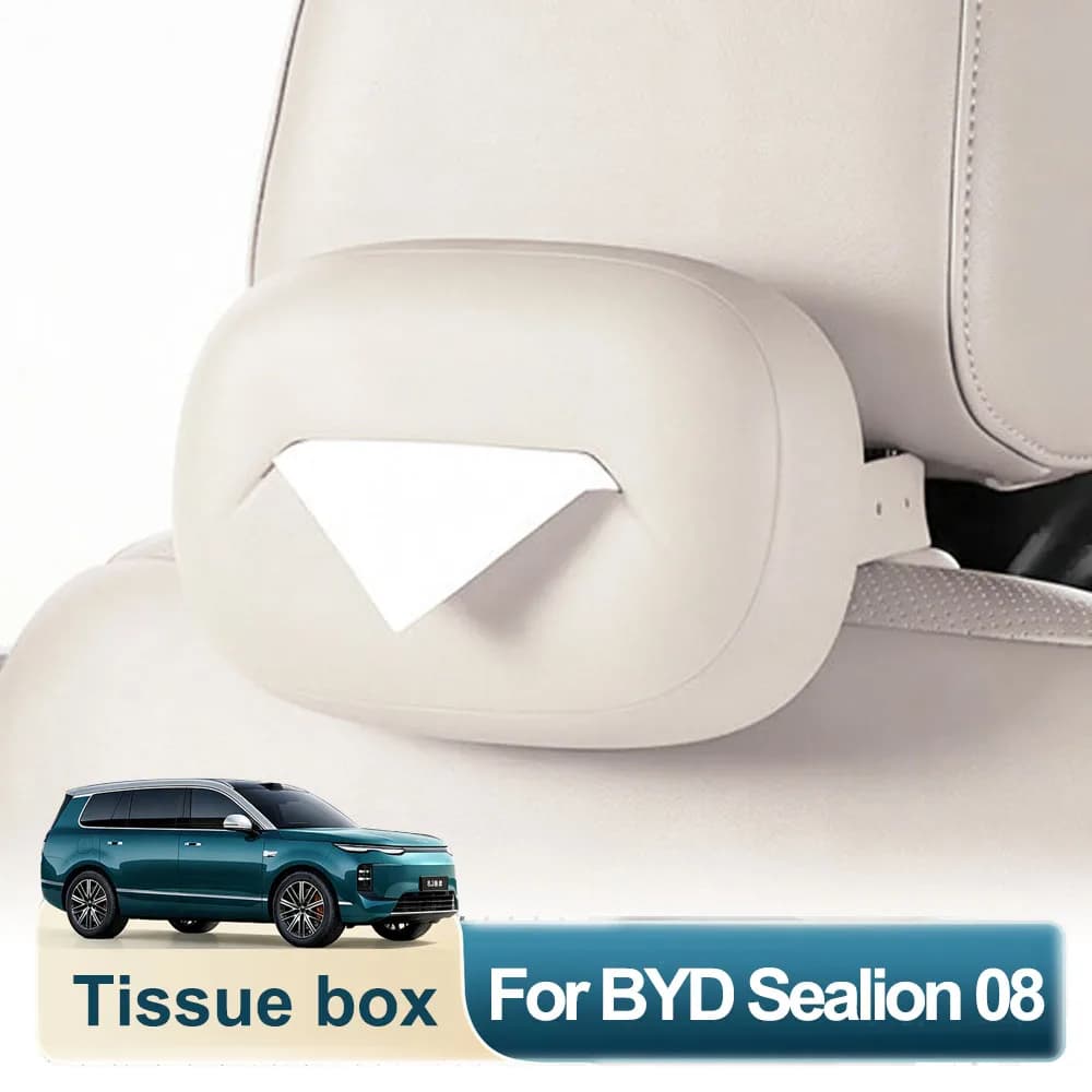 Seat Back Tissue Box Fit For BYD Sealion 08 EV DM Original Color Silicone Paper Box Automotive Modification Supplies