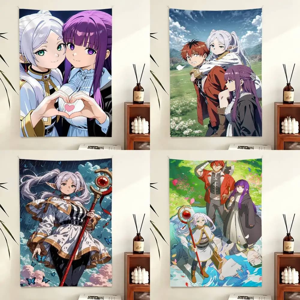 Beyond Journey F-Frieren And Fern Flag Digital Printing Banner for Garage Wall Out Door Decoration