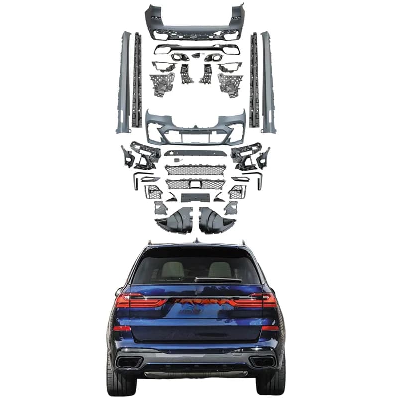 High Quality M-Tech Sport Style Body Kit Fit for X7 G07 2019-2022 Including Front Rear Bumper Side Skirts Exhaust Outlet Auto