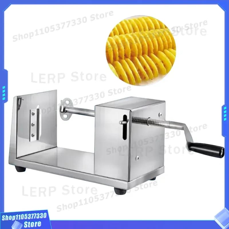 Manual Spiral Potato Cutter Vegetable Slicer Tornado Chip Maker Kitchen Tool for Carrot Onion Fruit Peeler Stainless Steel