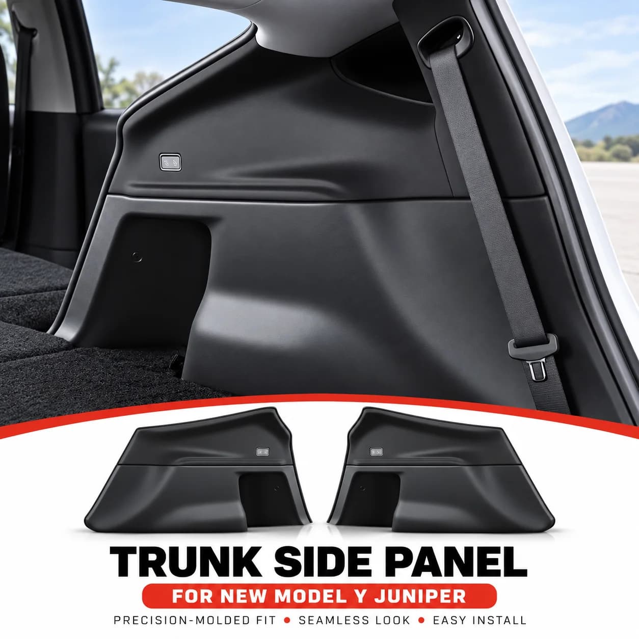 YZ Rear Trunk Anti-Kick Pad Set for Tesla Model Y, YL and Juniper 2026, Dirt-Proof Protective Mat Car Interior Accessories