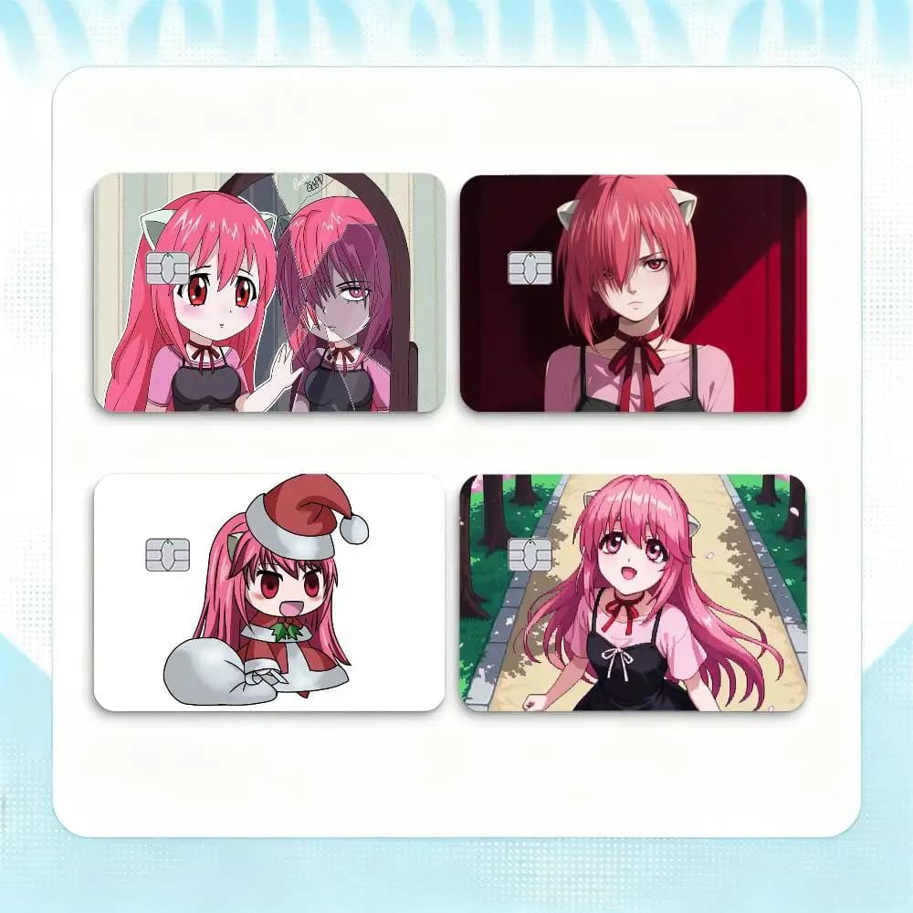 E-Elfen Lied L-Lilium Lucy  Credit Card HD Stickers Small Chip Waterproof Sticker Game Card Decal Gift