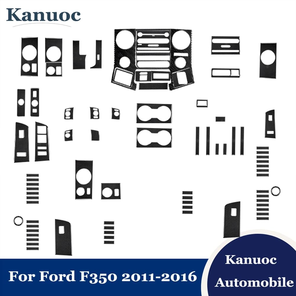 Carbon Fiber Car Stickers Accessories For Ford F-250 F-350 F-450 F-550 2011-2016 Interior Cover Trim