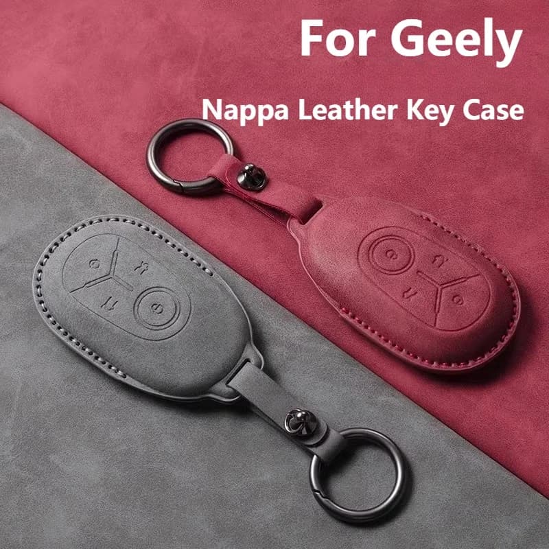 Leather Car Key Case Cover Holder For Geely GEOME Galaxy Light Star Wishes Exploration Youth Version Keychain Accessories